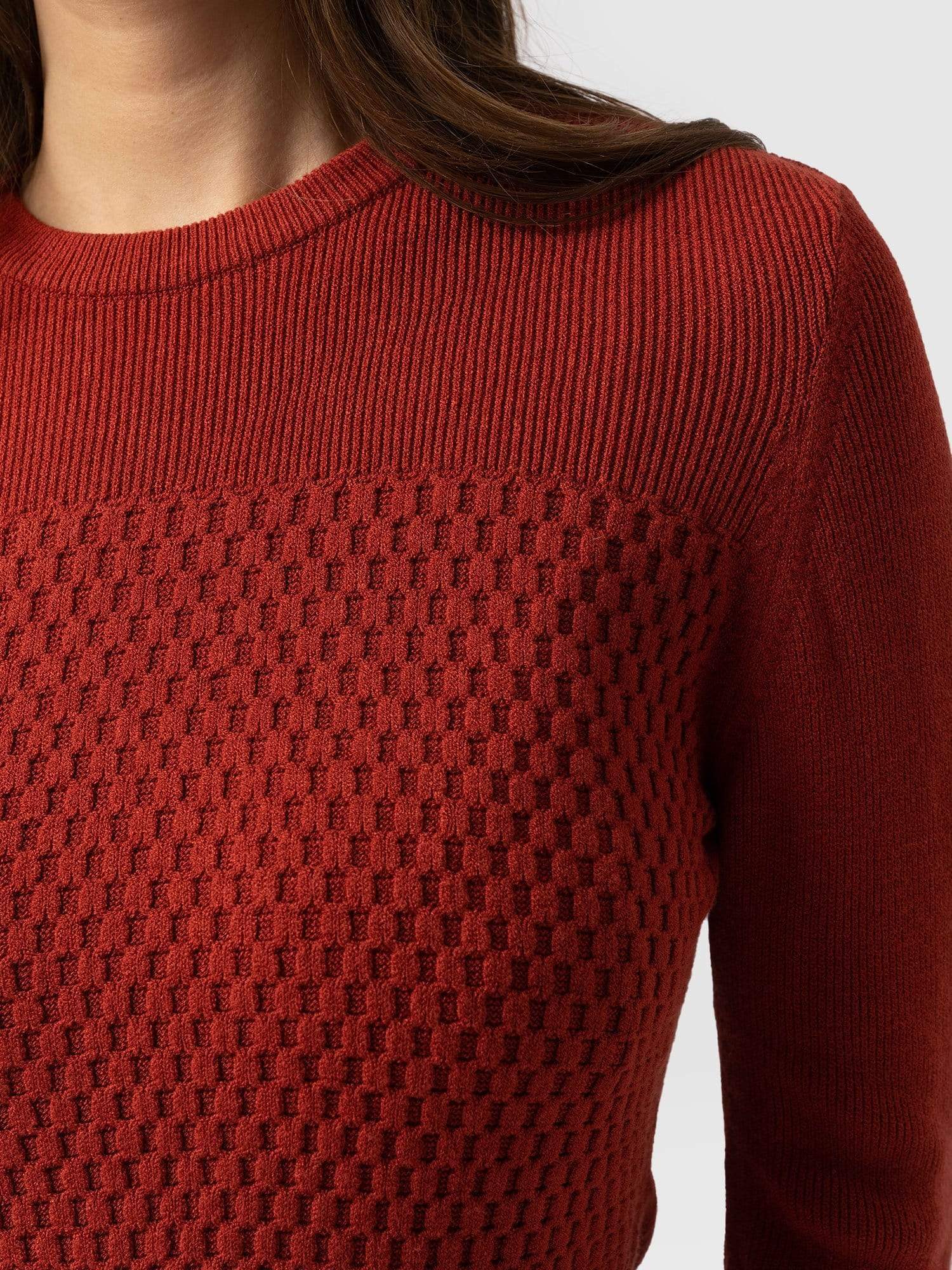 Honeycomb Rib Jumper Orange - Women's Jumpers | Saint + Sofia® EU
